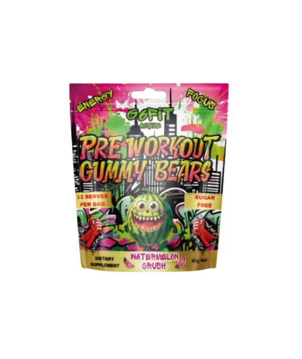 Pre Workout Gummy Bears Watermelon, 60g ( Sugar Free )