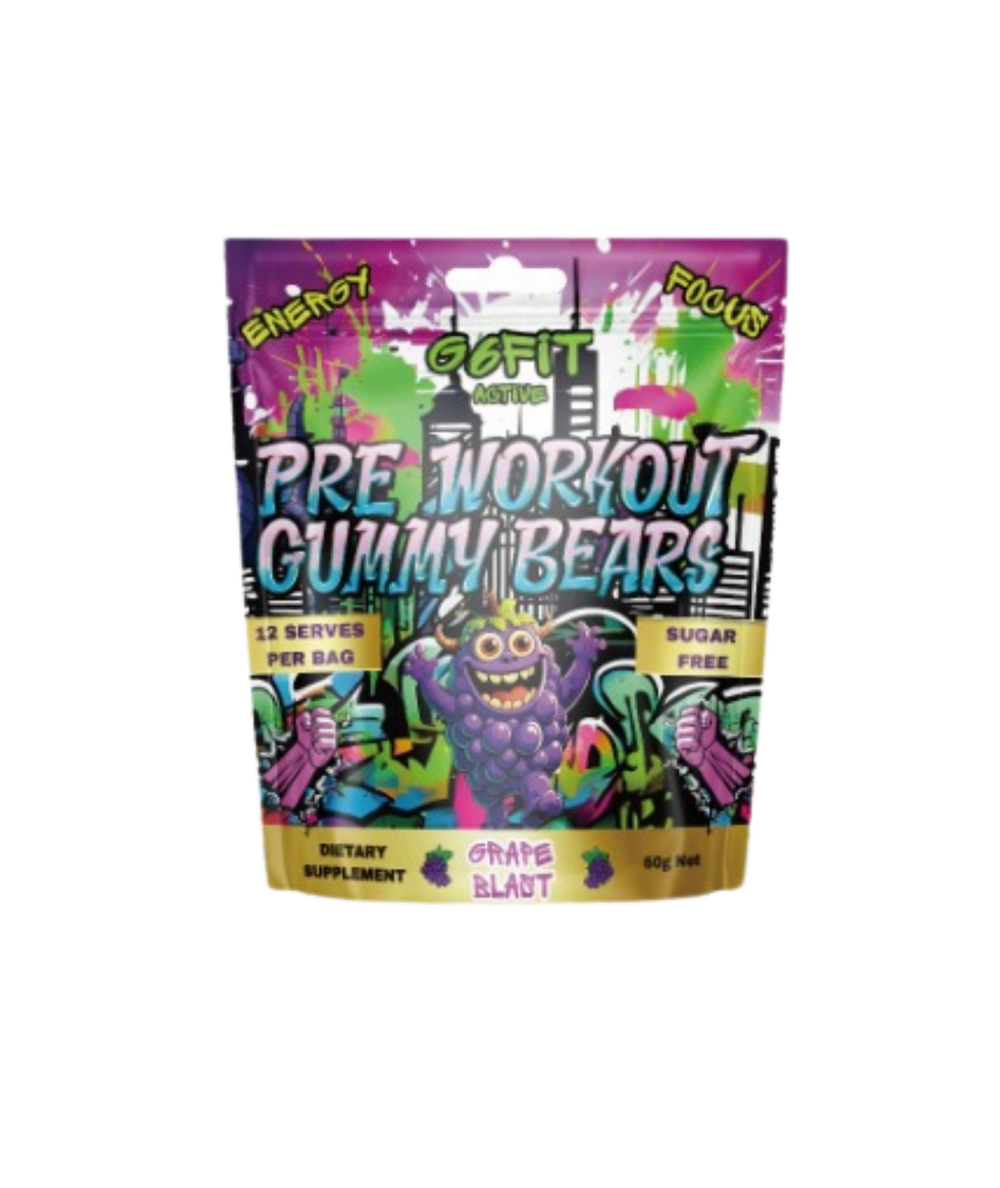 Pre Workout Gummy Bears - Grape 60g ( Sugar Free)