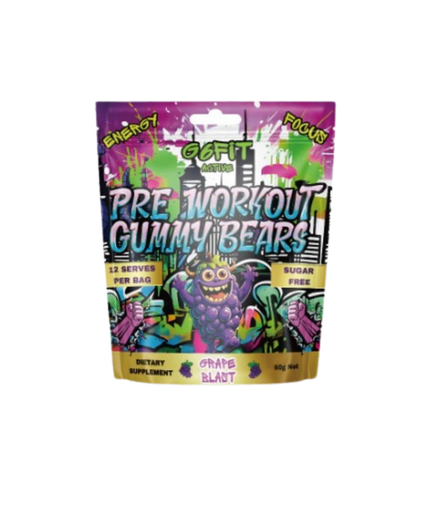 Pre Workout Gummy Bears - Grape 60g ( Sugar Free)