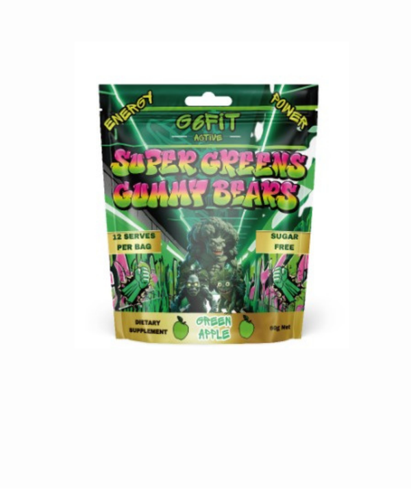 Super Greens Gummy Bears Green Apple, 60g ( Sugar Free )