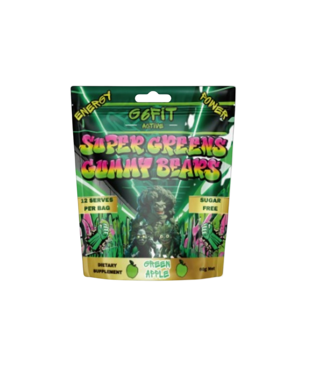 Super Greens Gummy Bears Green Apple, 60g ( Sugar Free )