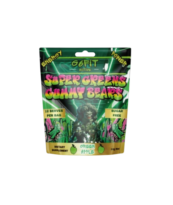 Super Greens Gummy Bears Green Apple, 60g ( Sugar Free )