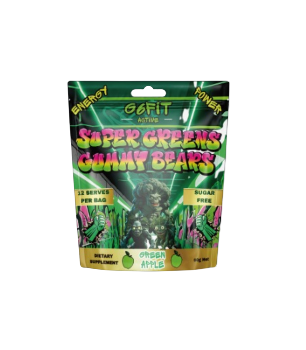 Super Greens Gummy Bears Green Apple, 60g ( Sugar Free )